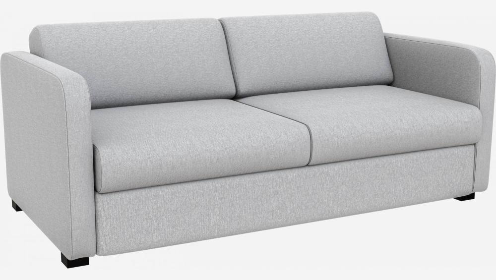 Canapé 3 places convertible en tissu avec accoudoirs fins - Gris clair