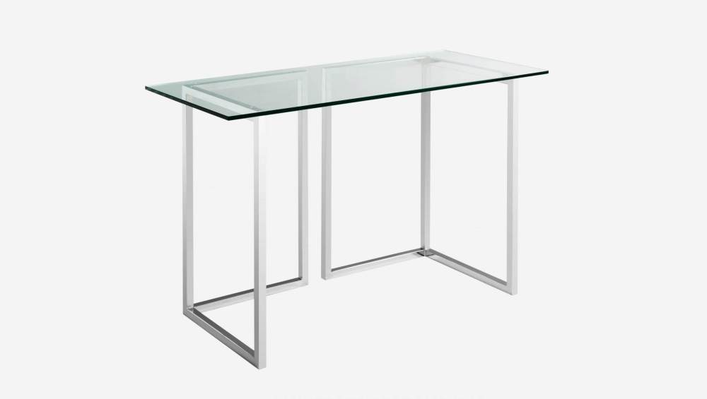 Plateau de table en verre trempé - Transparent - 120 x 50 cm