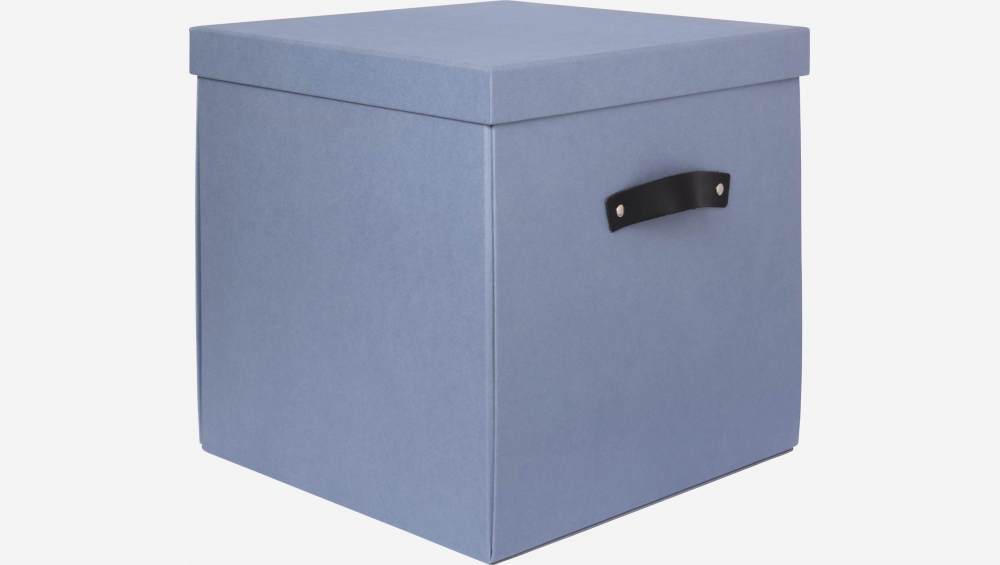 Boîte pliable en carton – 31,5 x 30 x 31,5 cm – Bleu