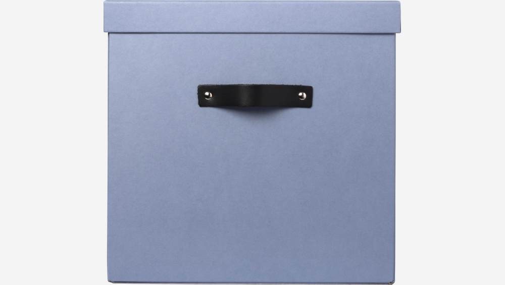 Boîte pliable en carton – 31,5 x 30 x 31,5 cm – Bleu