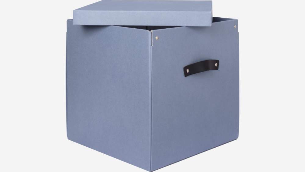 Boîte pliable en carton – 31,5 x 30 x 31,5 cm – Bleu