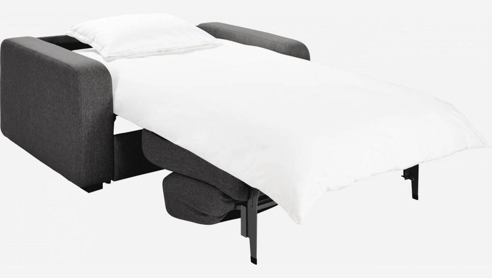 Canapé convertible compact à lattes en tissu - Gris foncé 