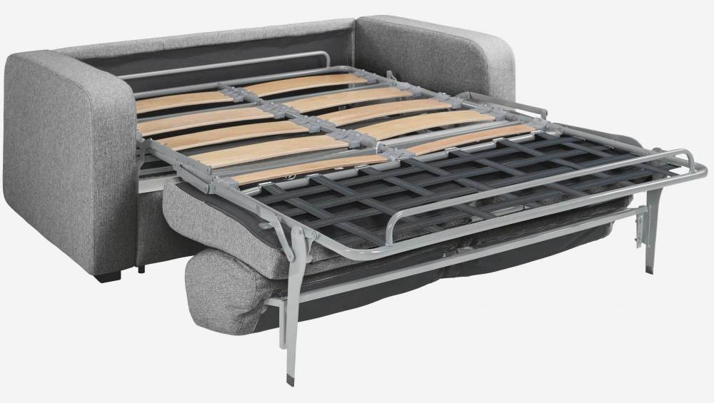 Canapé convertible compact à lattes en tissu - Gris 