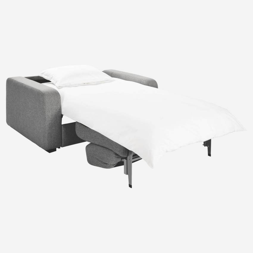 Canapé convertible compact à lattes en tissu - Gris 