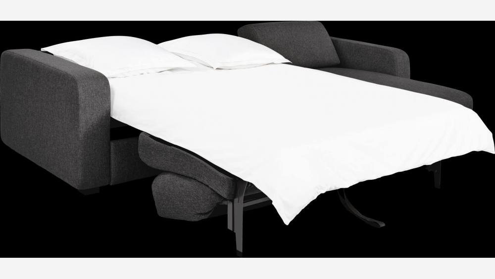 Canapé convertible d'angle 3 places en tissu - Gris foncé 