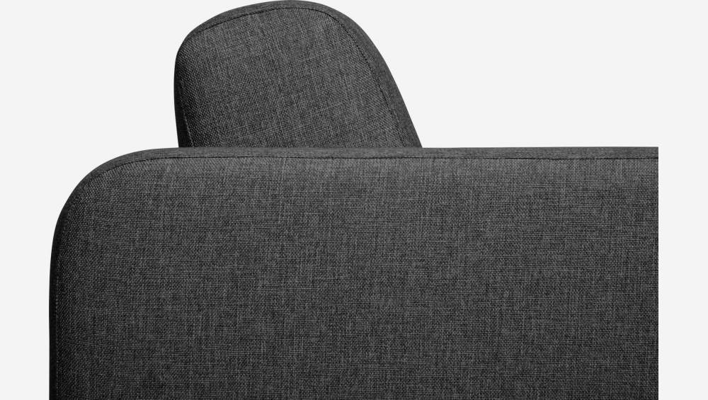 Canapé convertible d'angle 3 places en tissu - Gris foncé 