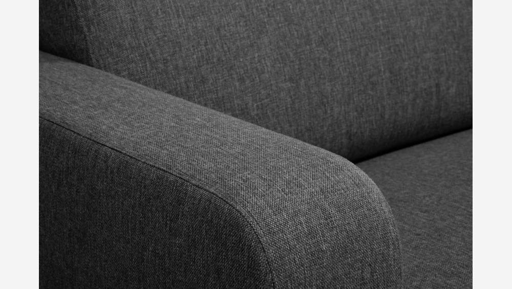 Canapé convertible d'angle 2 places en tissu - Gris foncé 