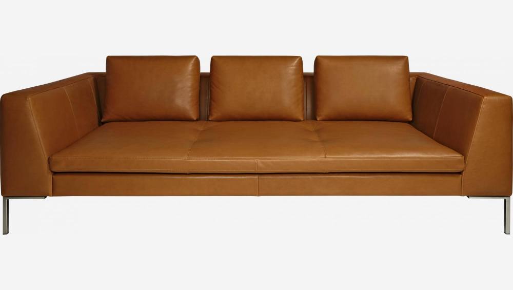 Canapé 3 places en cuir Vintage Leather - Marron cognac