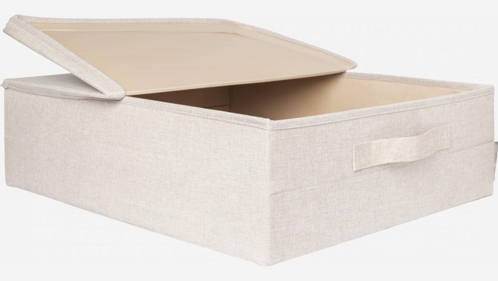 Rangement sous lit en tissu - 56 x 16 x 46 cm – Beige