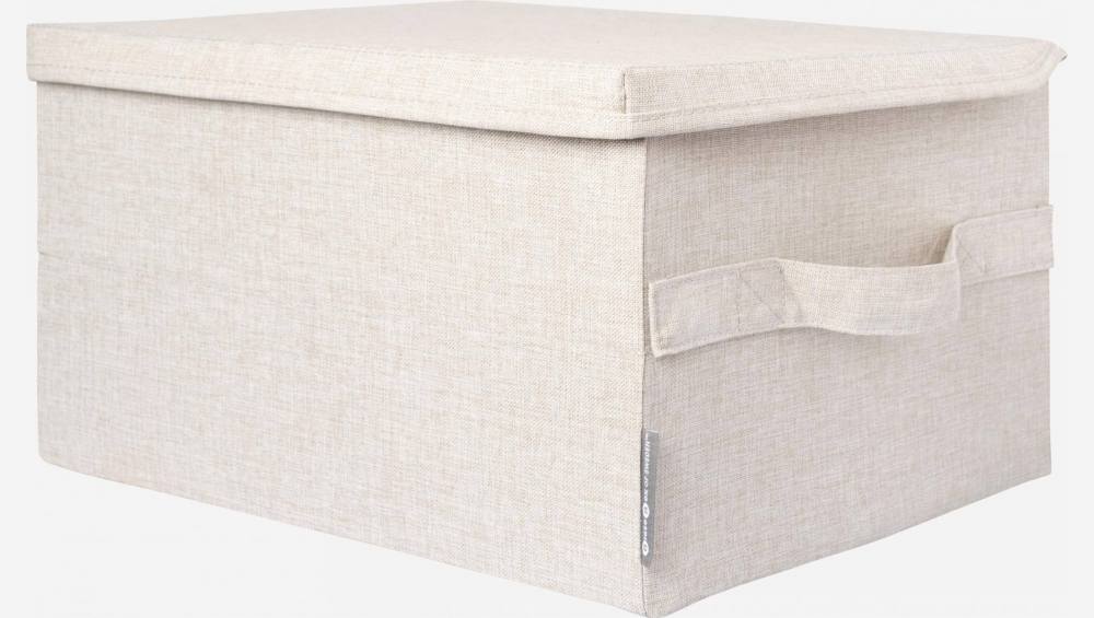 Boîte de rangement en tissu – 41 x 22 x 31 cm – Beige