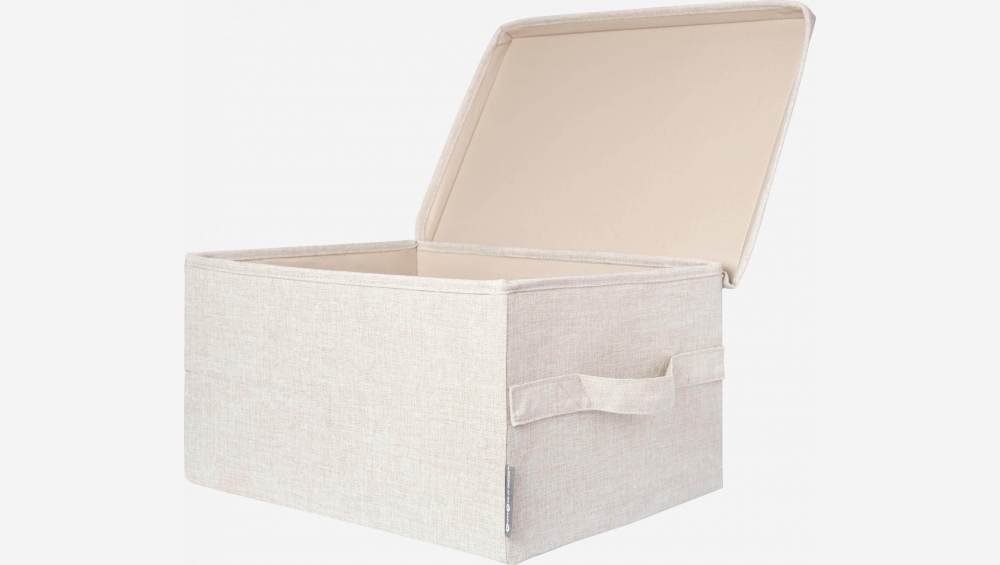 Boîte de rangement en tissu – 41 x 22 x 31 cm – Beige