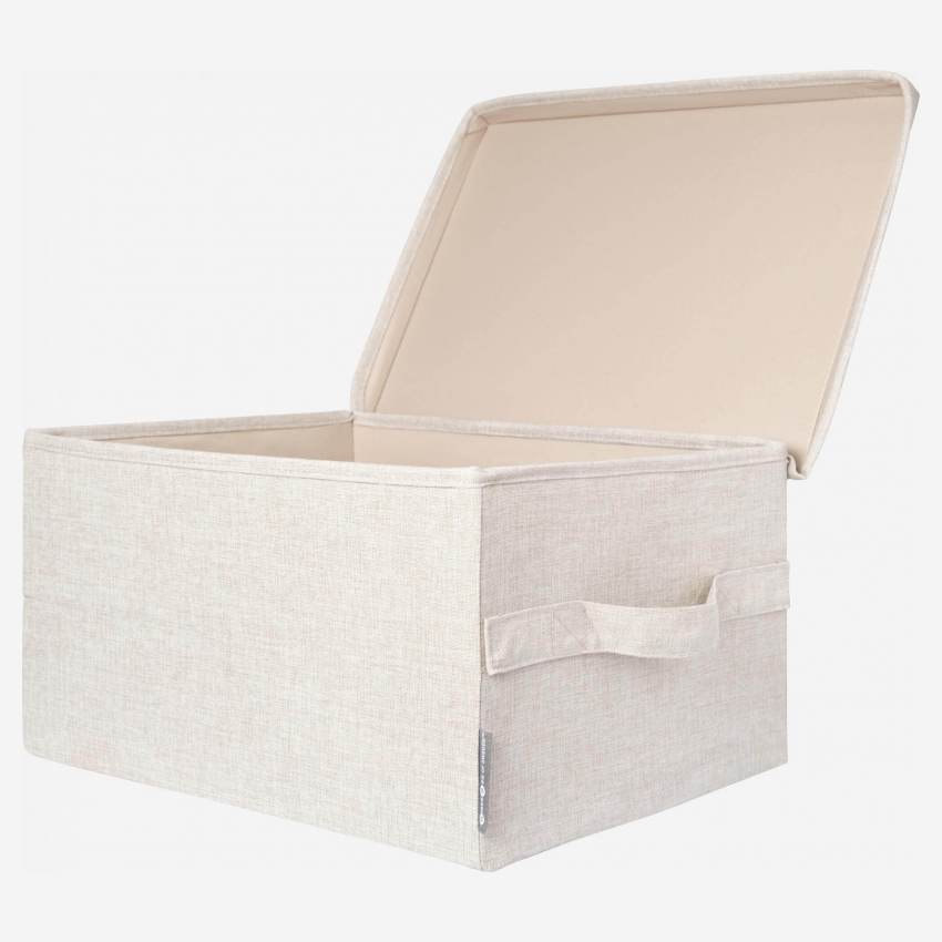 Boîte de rangement en tissu – 41 x 22 x 31 cm – Beige