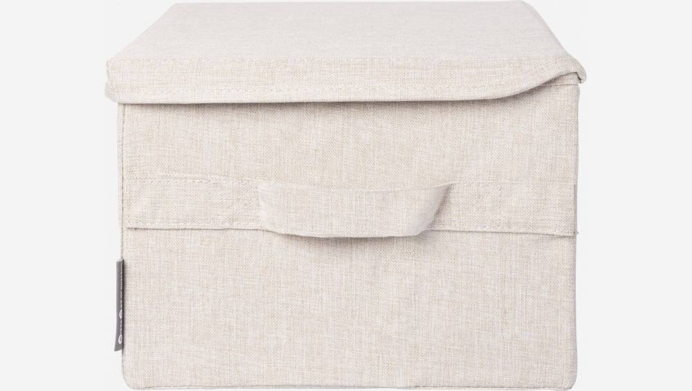 Boîte de rangement en tissu – 36 x 19 x 27 cm – Beige