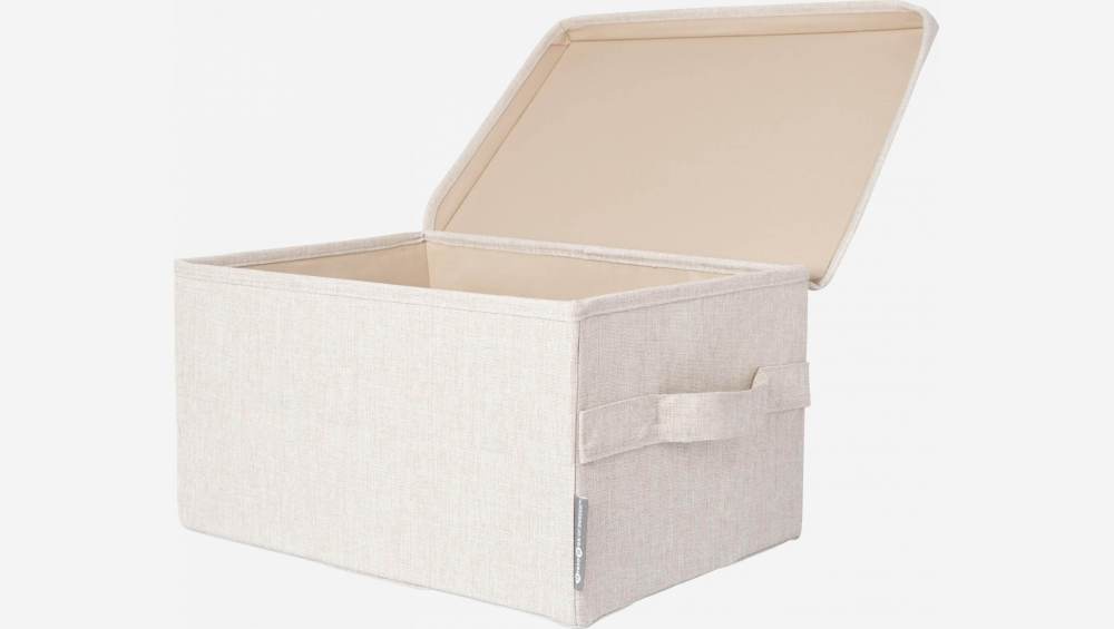 Boîte de rangement en tissu – 36 x 19 x 27 cm – Beige