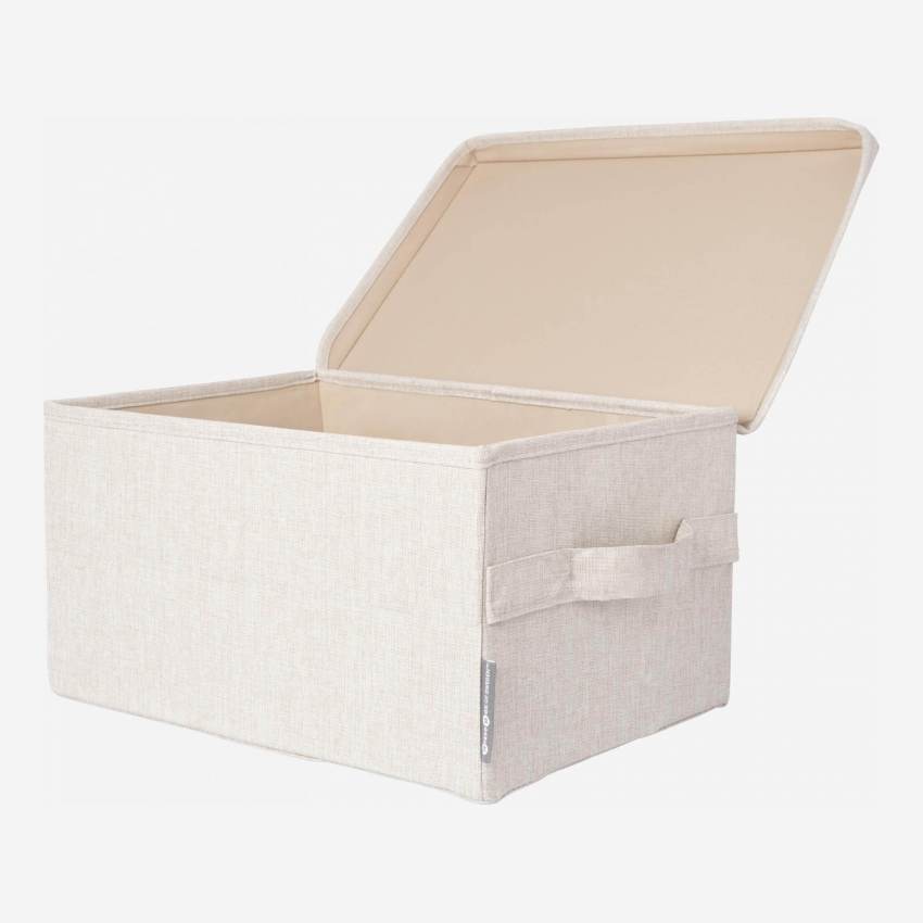 Boîte de rangement en tissu – 36 x 19 x 27 cm – Beige