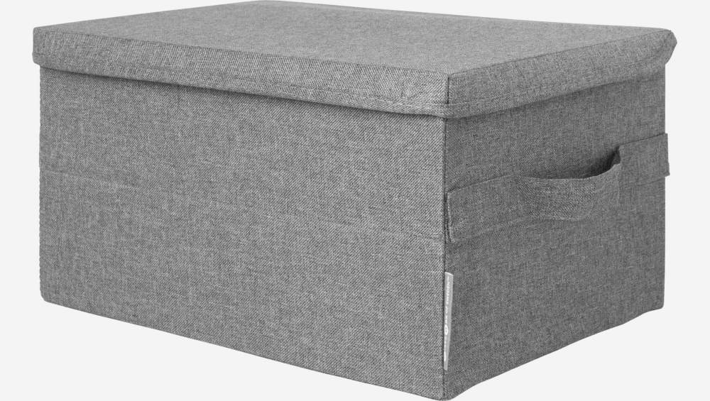 Boîte de rangement en tissu – 36 x 19 x 27 cm – Gris