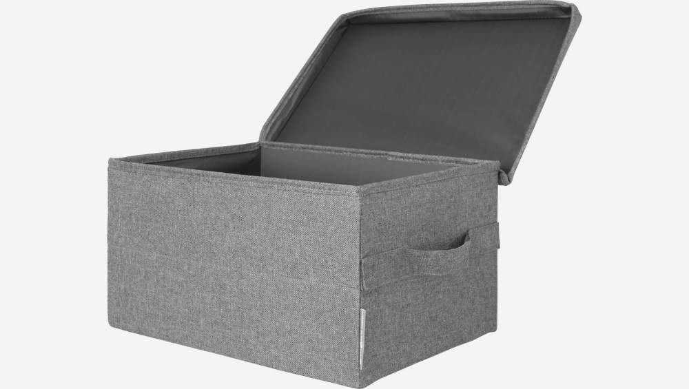 Boîte de rangement en tissu – 36 x 19 x 27 cm – Gris