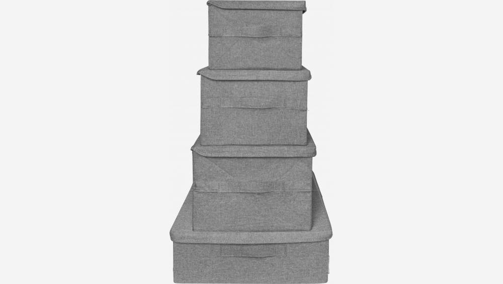 Boîte de rangement en tissu – 36 x 19 x 27 cm – Gris