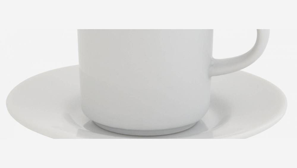 Tasse à café avec soucoupe en porcelaine - Blanc - Design by Queensberry & Hunt