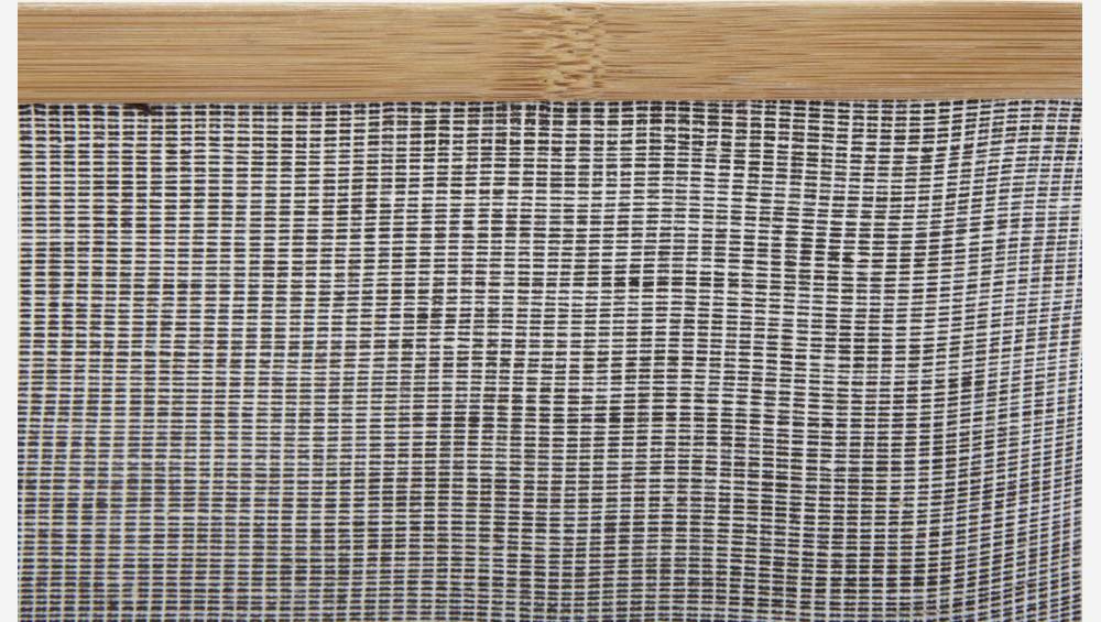 Panier de rangement 9 cases en bambou et tissu - Gris