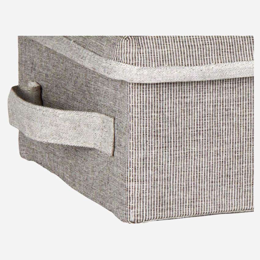 Boîte de rangement en tissu - Gris - 12,5 x 39 x 26 cm