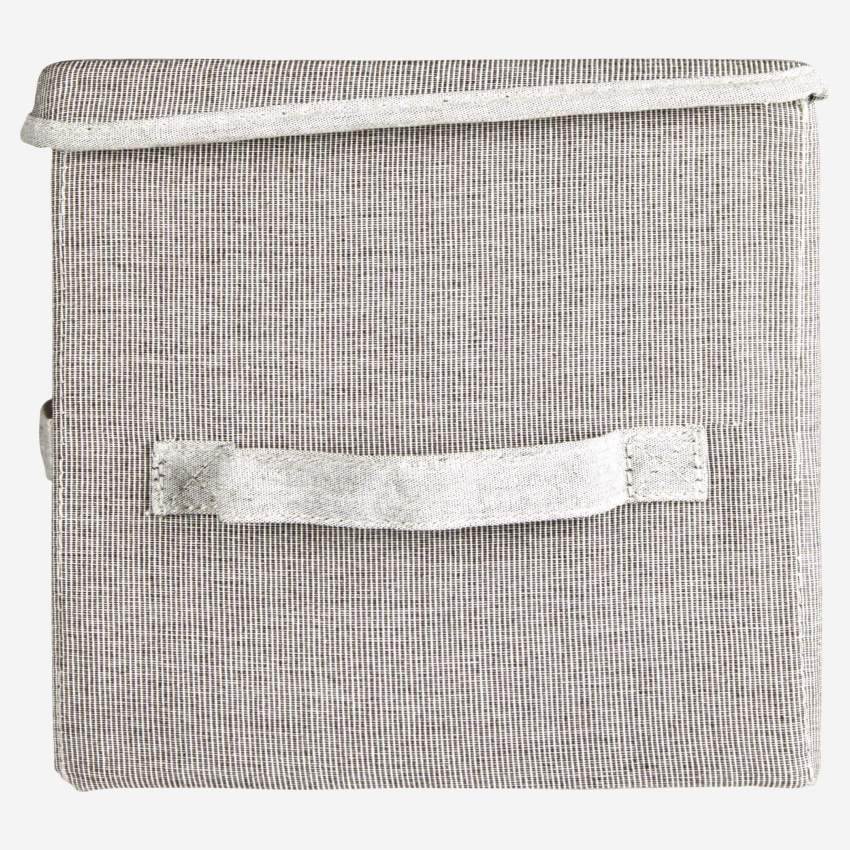 Boîte de rangement en tissu - Gris - 25 x 39 x 26 cm