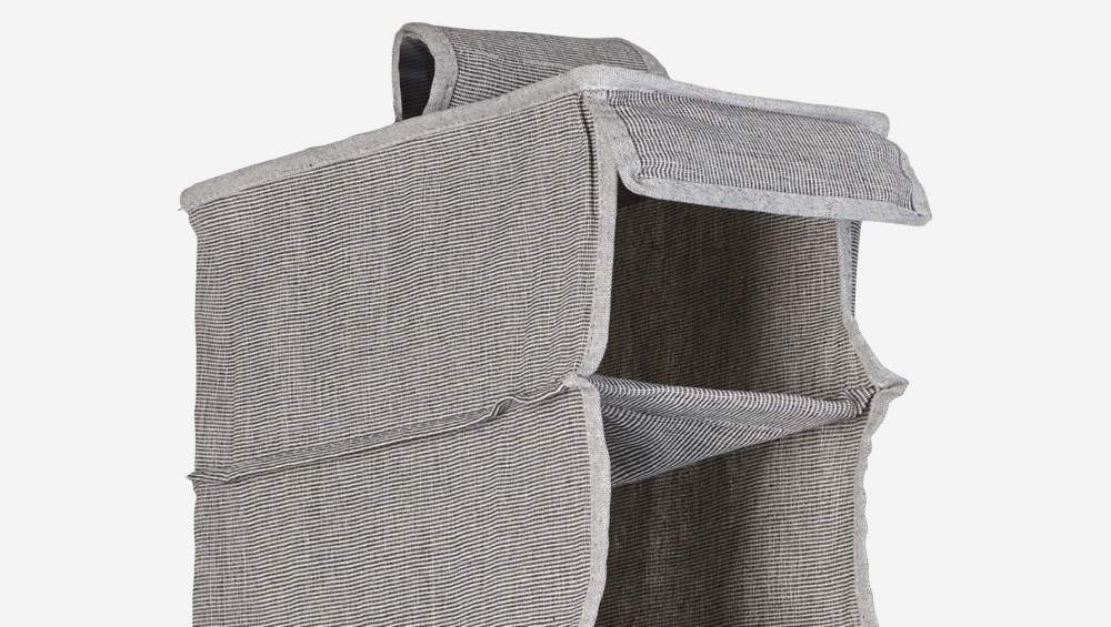 Rangement suspendu 10 cases en tissu - Gris