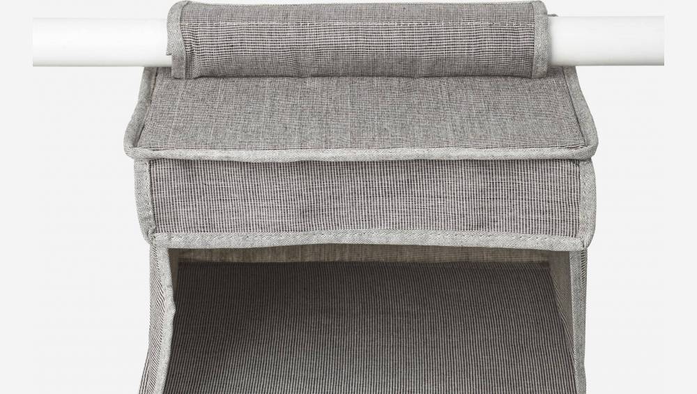 Rangement suspendu 6 cases en tissu - Gris