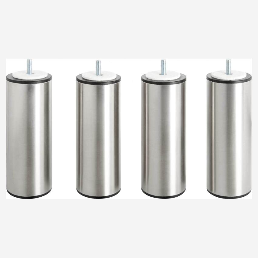 Set de 4 pieds de lit cylindriques en métal - 16 cm