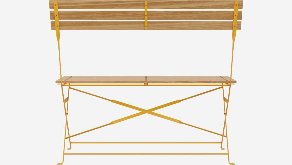 Banc pliant de jardin en acier - Jaune