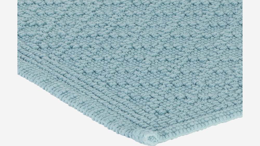 Tapis de bain en coton - 50 x 70 cm - Bleu