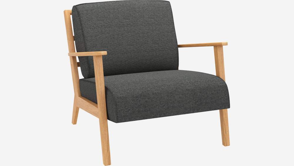 Fauteuil en tissu Melina - Gris ardoise 