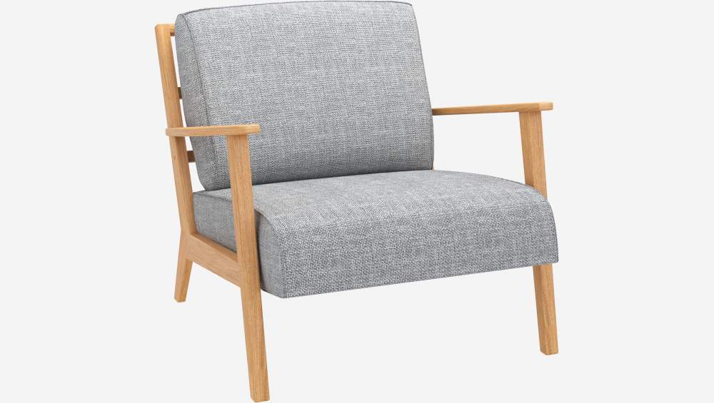 Fauteuil en tissu Melina - Gris asphalte 