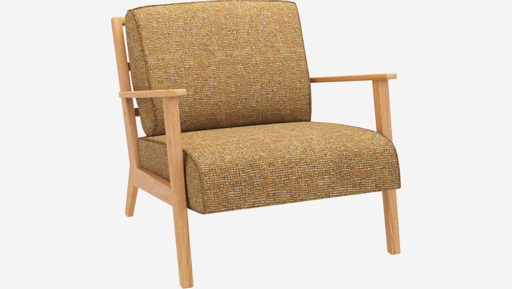 Fauteuil en tissu Alba - Jaune soleil 