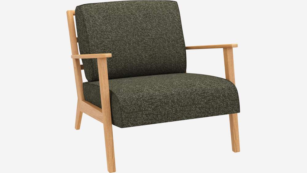 Fauteuil en tissu Lucca - Vert mousse 