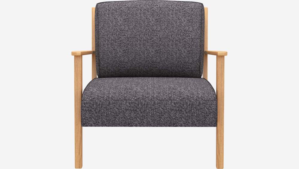 Fauteuil en tissu Lucca - Bleu zingué 