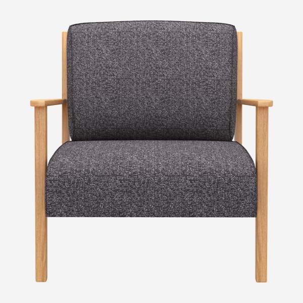 Fauteuil en tissu Lucca - Bleu zingué 