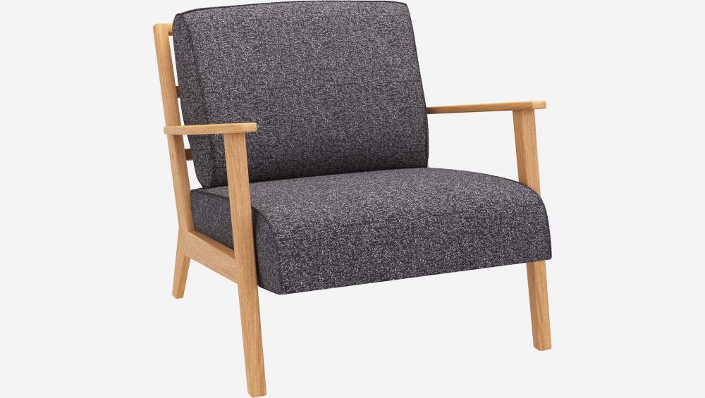 Fauteuil en tissu Lucca - Bleu zingué 