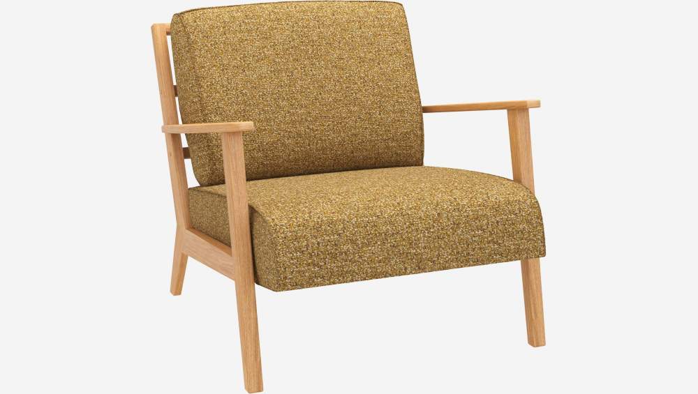 Fauteuil en tissu Venezia - Jaune épice 