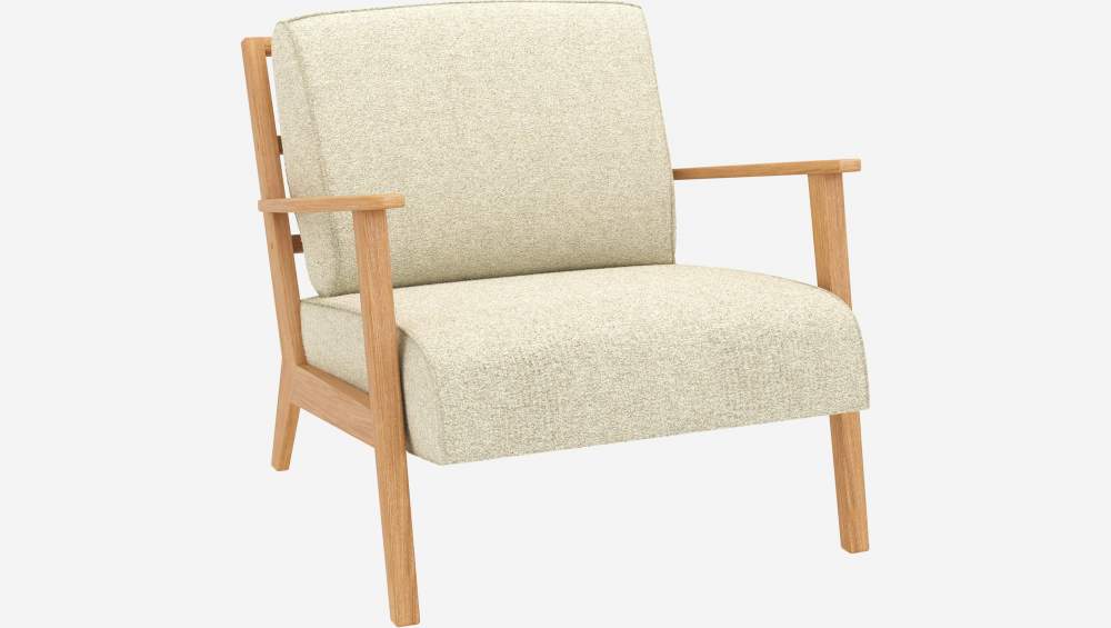 Fauteuil en tissu Venezia - Blanc craie 