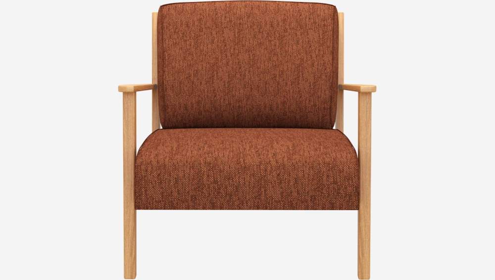 Fauteuil en tissu Copparo - Orange rouille 