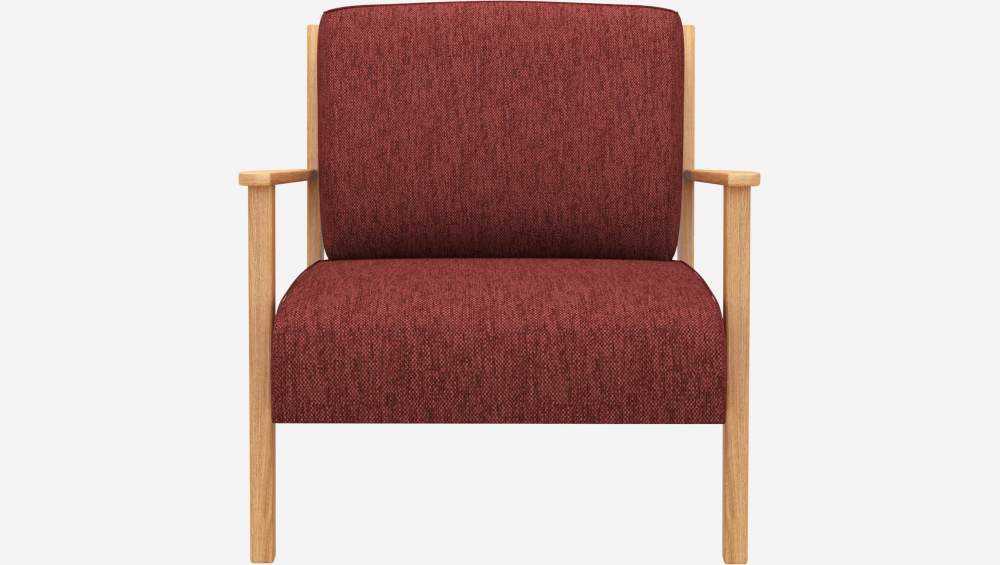 Fauteuil en tissu Copparo - Rouge amourette