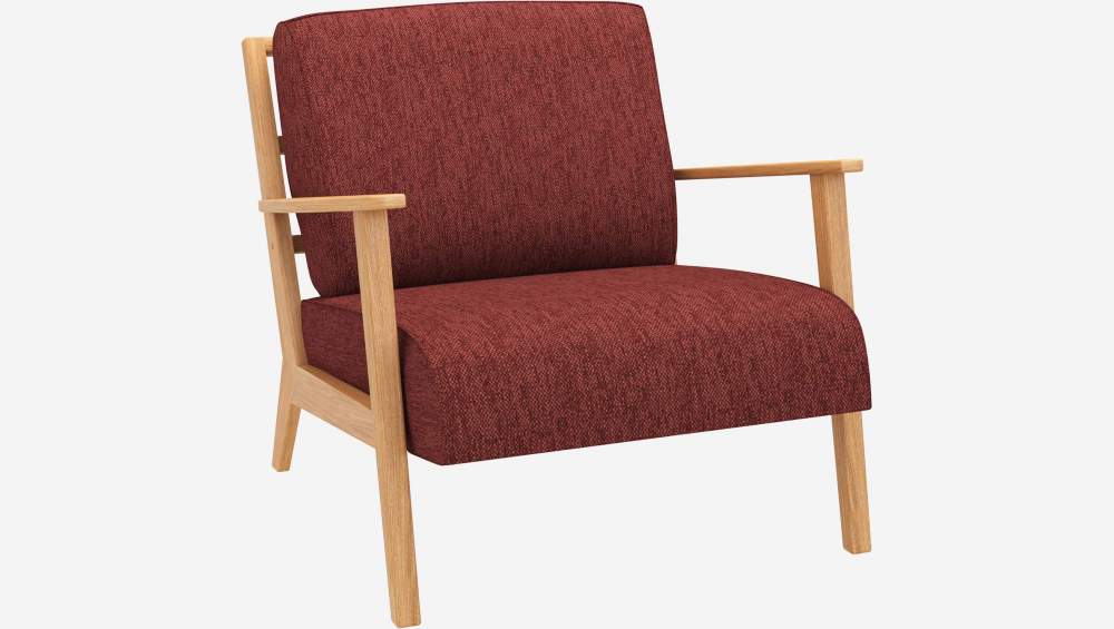 Fauteuil en tissu Copparo - Rouge amourette