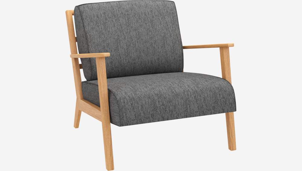 Fauteuil en tissu Copparo - Gris ardoise 