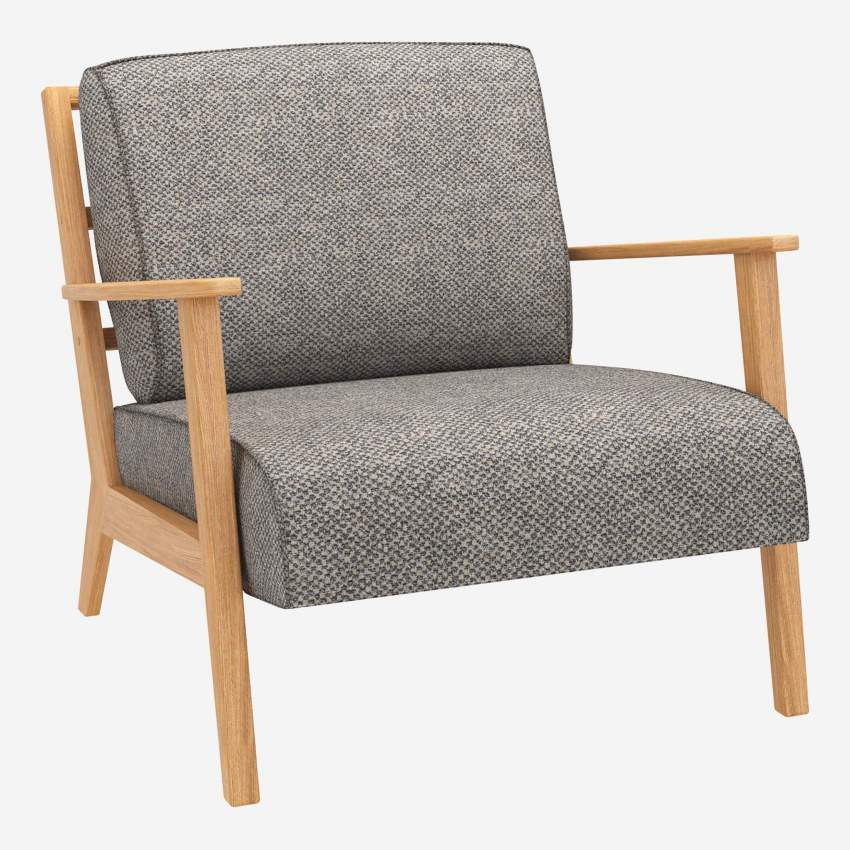 Fauteuil en tissu Bellagio - Gris nocturne 