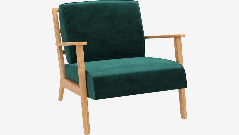 Fauteuil en velours - Vert émeraude 