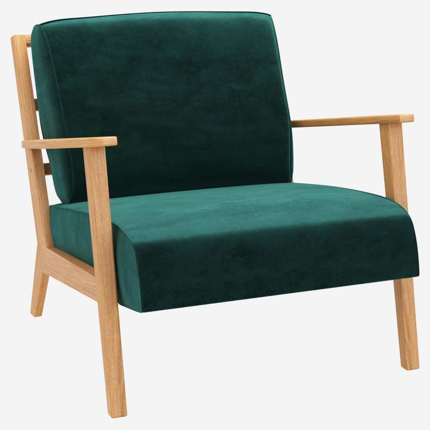 Fauteuil en velours - Vert émeraude 