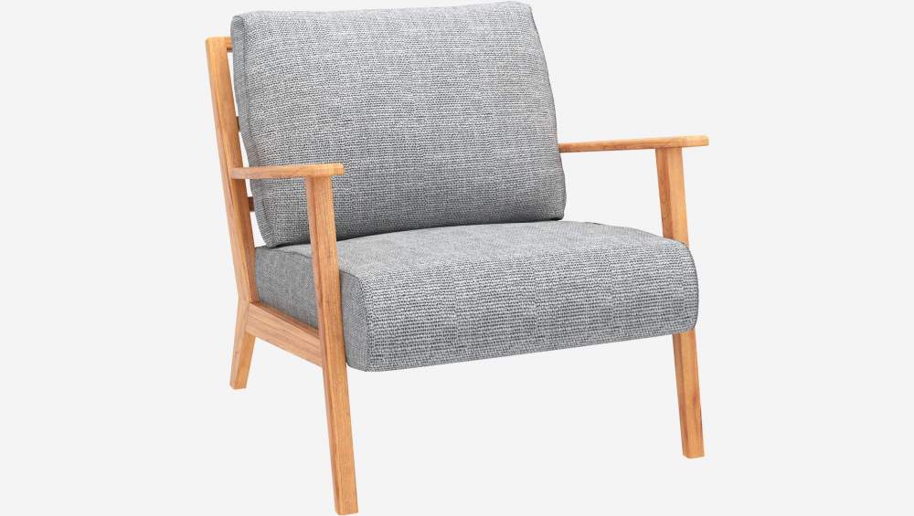 Fauteuil en tissu Melina - Gris asphalte 