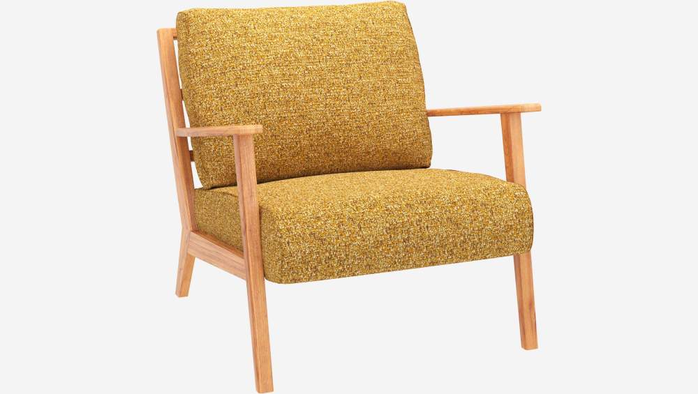 Fauteuil en tissu Venezia - Jaune épice 