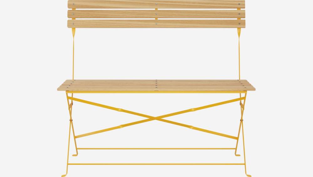 Banc pliant de jardin en acier - Jaune